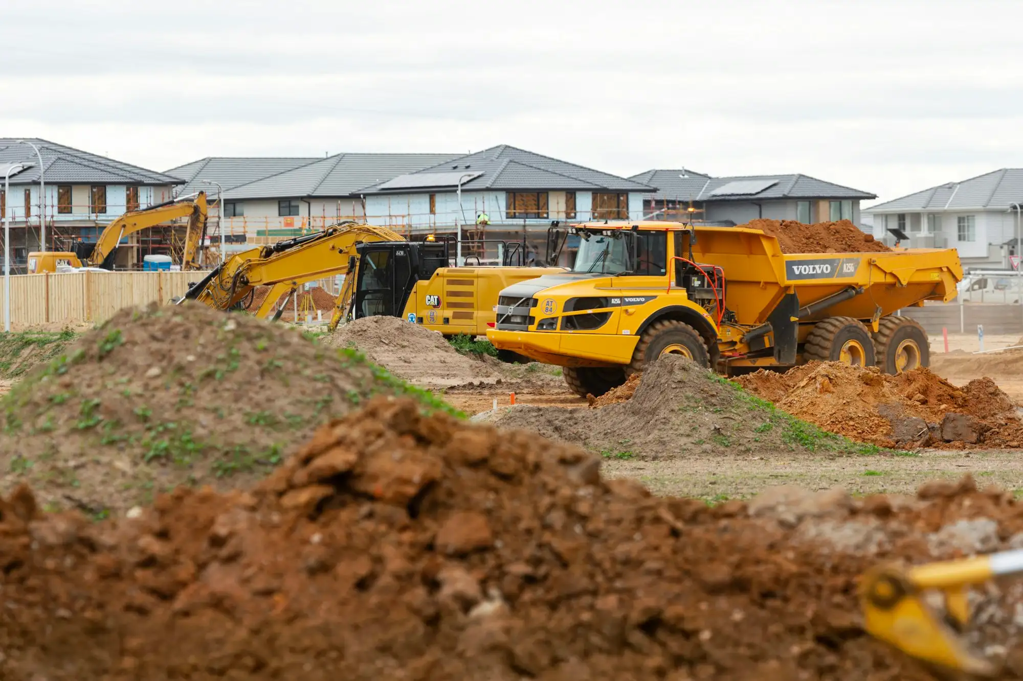Civil works underway on a new residential estate