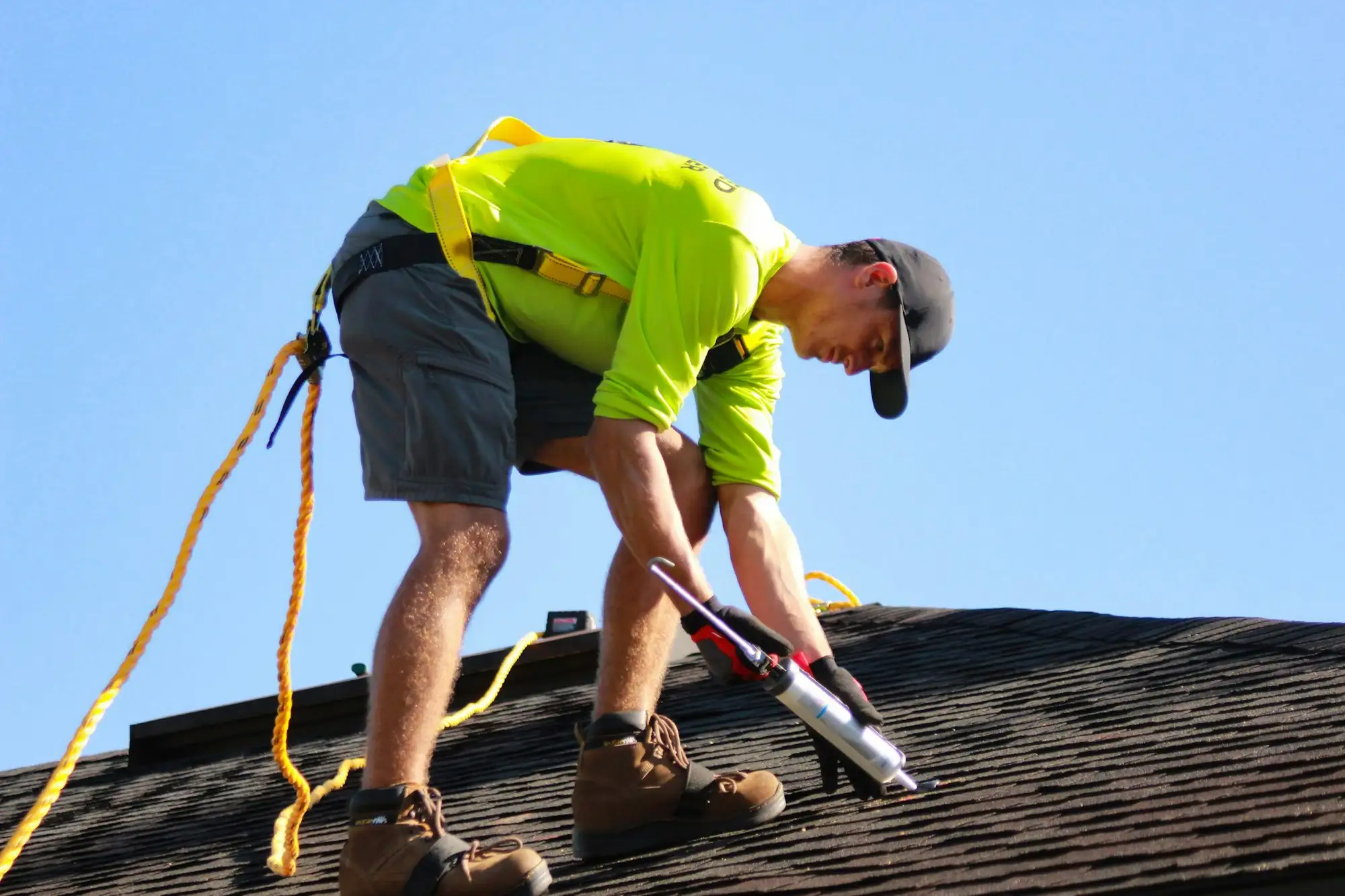 Roofer working on the roof of an Australian home